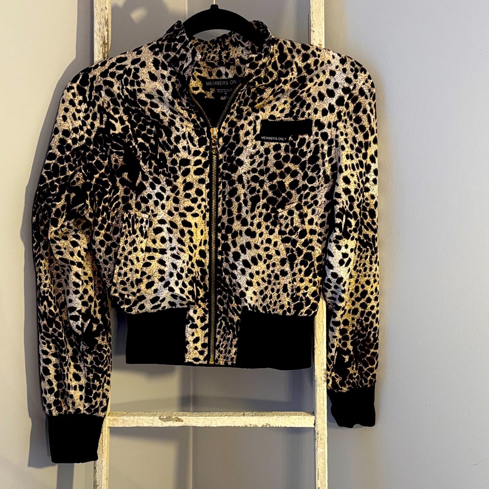 Members Only Leopard Bomber Jacket